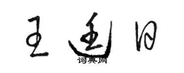 骆恒光王廷日草书个性签名怎么写