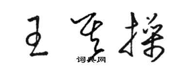骆恒光王其操草书个性签名怎么写