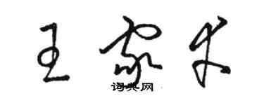 骆恒光王家幸草书个性签名怎么写