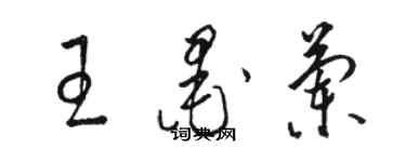 骆恒光王墨兰草书个性签名怎么写