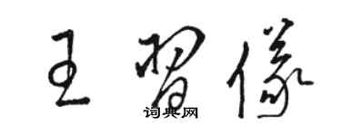 骆恒光王习仪草书个性签名怎么写