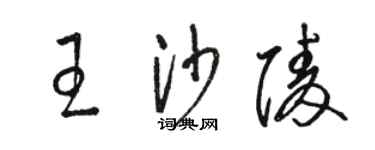 骆恒光王沙陵草书个性签名怎么写