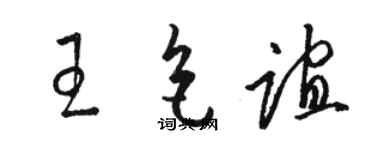 骆恒光王色谊草书个性签名怎么写