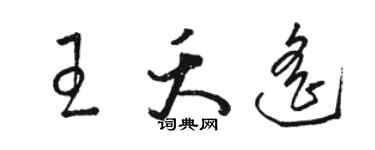 骆恒光王夭遥草书个性签名怎么写
