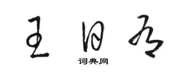 骆恒光王日有草书个性签名怎么写