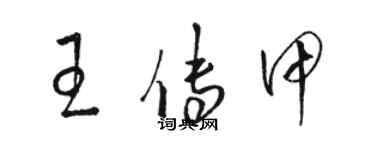 骆恒光王传甲草书个性签名怎么写