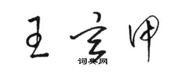 骆恒光王玄甲草书个性签名怎么写