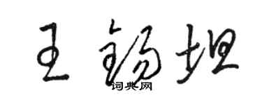 骆恒光王锡坦草书个性签名怎么写