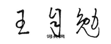 骆恒光王自勉草书个性签名怎么写