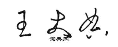 骆恒光王大典草书个性签名怎么写