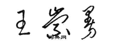 骆恒光王崇曼草书个性签名怎么写