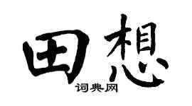 翁闿运田想楷书个性签名怎么写