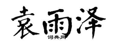 翁闿运袁雨泽楷书个性签名怎么写