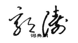 骆恒光郭涛草书个性签名怎么写