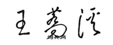 骆恒光王荞溪草书个性签名怎么写