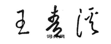 骆恒光王青溪草书个性签名怎么写