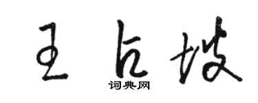 骆恒光王占坡草书个性签名怎么写
