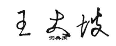 骆恒光王大坡草书个性签名怎么写
