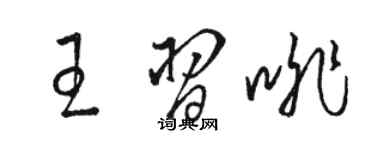 骆恒光王习啡草书个性签名怎么写
