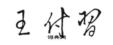 骆恒光王付习草书个性签名怎么写