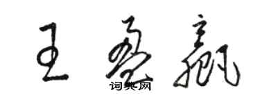 骆恒光王盈赢草书个性签名怎么写