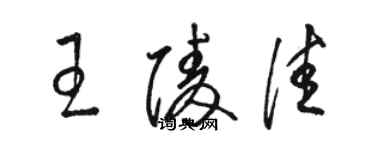 骆恒光王陵佳草书个性签名怎么写