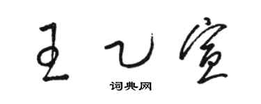 骆恒光王乙宣草书个性签名怎么写