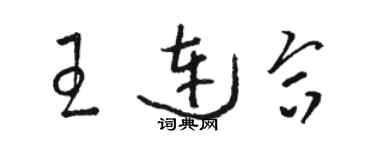 骆恒光王连合草书个性签名怎么写