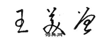骆恒光王美曾草书个性签名怎么写