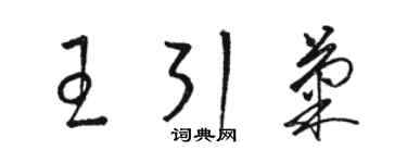 骆恒光王引菊草书个性签名怎么写