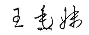 骆恒光王毛妹草书个性签名怎么写