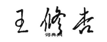 骆恒光王修杏草书个性签名怎么写