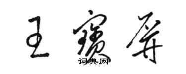 骆恒光王宝屏草书个性签名怎么写