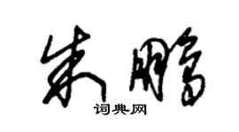 朱锡荣朱鹏草书个性签名怎么写