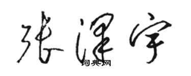 骆恒光张泽宇草书个性签名怎么写