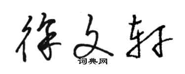 骆恒光徐文轩草书个性签名怎么写