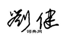 朱锡荣刘健草书个性签名怎么写