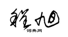 朱锡荣程旭草书个性签名怎么写