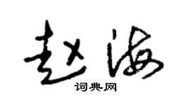 朱锡荣赵海草书个性签名怎么写