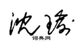 朱锡荣沈瑜草书个性签名怎么写