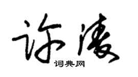 朱锡荣许凌草书个性签名怎么写