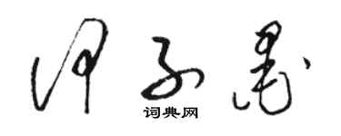 骆恒光何子墨草书个性签名怎么写
