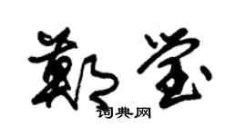 朱锡荣郑莹草书个性签名怎么写