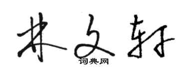 骆恒光林文轩草书个性签名怎么写