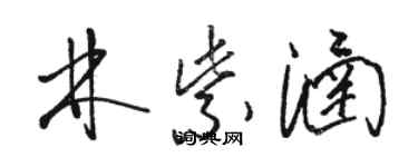 骆恒光林紫涵草书个性签名怎么写