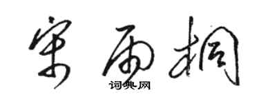 骆恒光宋雨桐草书个性签名怎么写