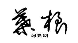 朱锡荣叶根草书个性签名怎么写