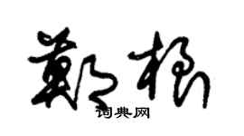朱锡荣郑根草书个性签名怎么写