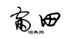 朱锡荣雷田草书个性签名怎么写