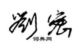 朱锡荣刘密草书个性签名怎么写